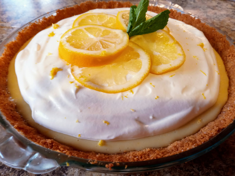 Creamy lemon pie! We also have a lemon lime version.